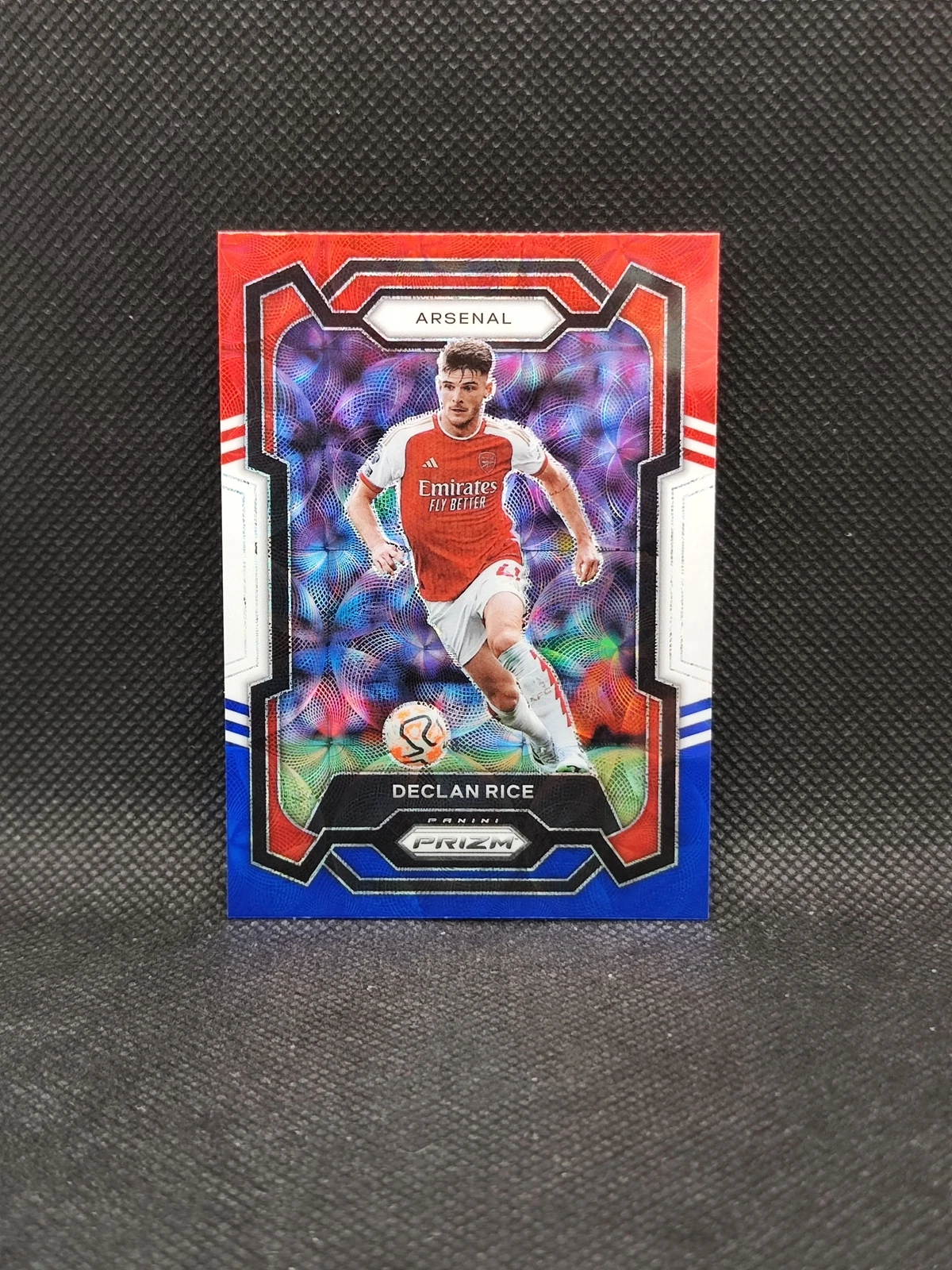 2023-24 Panini Prizm EPL Declan Rice Red White Blue Choice Prizm SP Arsenal