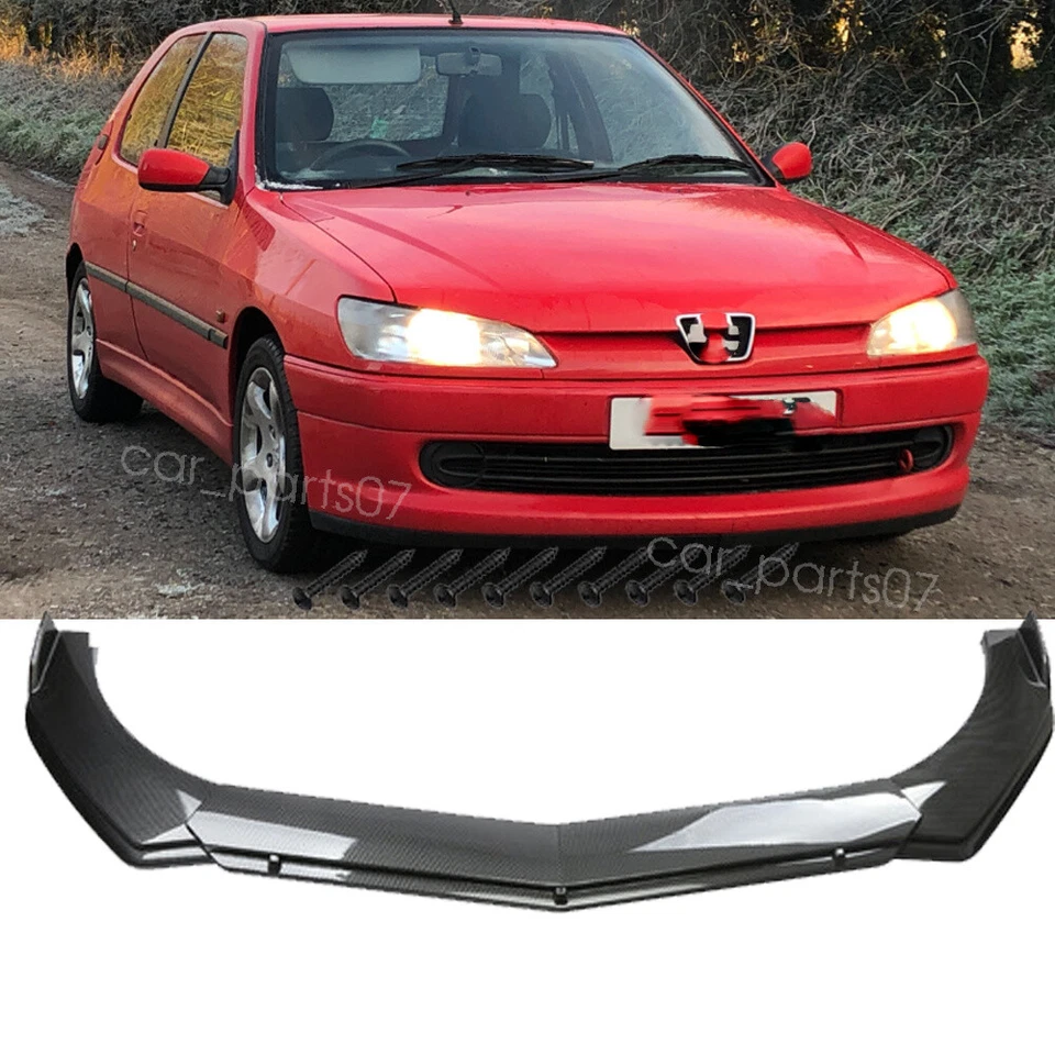Carbon Fiber Style  Front Bumper Lip Spoiler Splitter Kit For Peugeot 306 308 — 第 1/4 张图片
