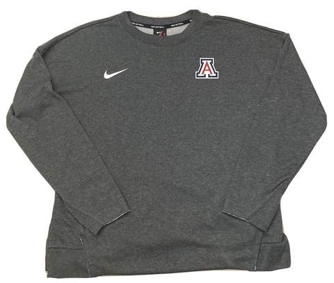 Arizona Wildcats Womens Nike Softball Crew Neck Sweatshirt Sz M Gray Pockets Cover