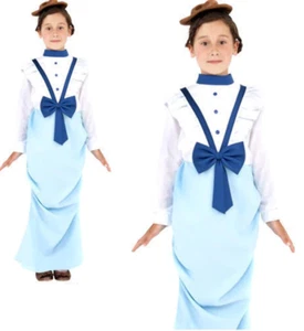 Posh Victorian Costume Girls Book Day Fancy Dress Outfit Kids Age 4-12 - Picture 1 of 4