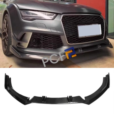 Kit de alerón de fibra de carbono labio del parachoques delantero apto para Audi RS4 RS5 RS6 RS7 2012-2018 Foto 1 de 4