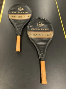 Vintage c. 1980 John McEnroe Dunlop 747A Tennis Racket Set w/ Original Covers - Picture 1 of 16