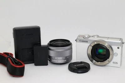 Kit de lentes SLR sin espejo Canon EOS M100 blanco EF-M 15-45 mm F3,5-6,3 IS STM 71211 Foto 1 de 4