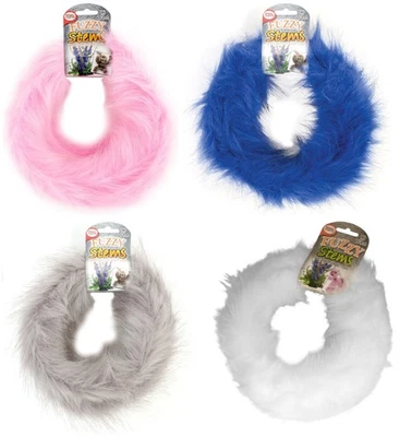 JUMBO Chenille Fuzzy Craft Stems 9 Feet in Pink, Royal Blue, Grey, White - Image 1 of 4