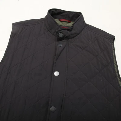 UNTUCKit Vest Mens Medium Black Woodcrest Quilted Insulated Nylon Snap Front - Image 1 of 4