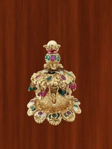 Caja Chapada en Oro Sindoor Dabi Kumkum Estilo Kalash Pooja Accesorio Boda Regalo - Imagen 1 de 3