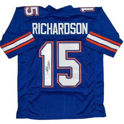 Autographed/Signed Anthony Richardson Florida Blue College Jersey JSA COA - Image 1 of 4