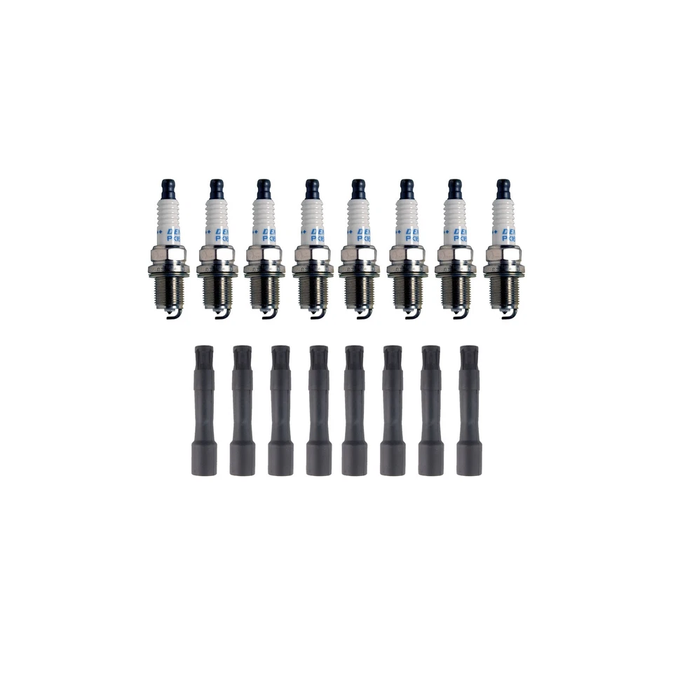 Kit de 8 bujías Denso doble platino y botas NGK 8 bobinas para Range Rover V8 Foto 1 de 1