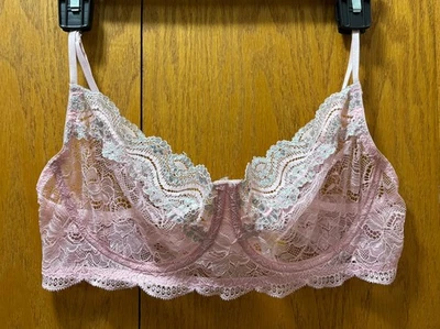 Sujetador de encaje Nordstrom Coquette rosa/plateado Foto 1 de 4