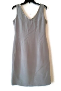 Vestido para mujer Sera B New York seda plateado talla 8 nuevo con etiquetas hecho en EE. UU. - Imagen 1 de 10