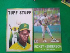 (2 Cards) 1991 Tuff Stuff #9 & #10 - Rickey Henderson -Oakland A's - Postcards