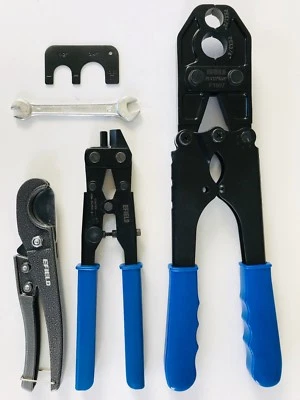 EFIELD PEX 1/2" & 3/4 COMBO Crimp Tool Kit with Ring Removal Tool , Pipe Cutter