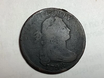1798 Draped Bust Large Cent - US 1c Copper Penny Coin!! - Image 1 of 3