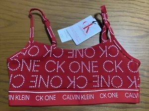 Calvin Klein donna (X-SMALL) CK One micro bralette sfoderata nuova con etichette QF5727-602 - Foto 1 di 10