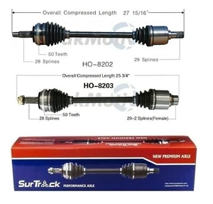 For Acura MDX Honda Pilot AWD Pair of Front CV Joint Axle Shafts SurTrack Set - Picture 1 of 1
