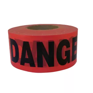C.H. Hanson 19005 Plastic Red Danger Barricade Tape 1000 L ft. x 3 W in. - Picture 1 of 2