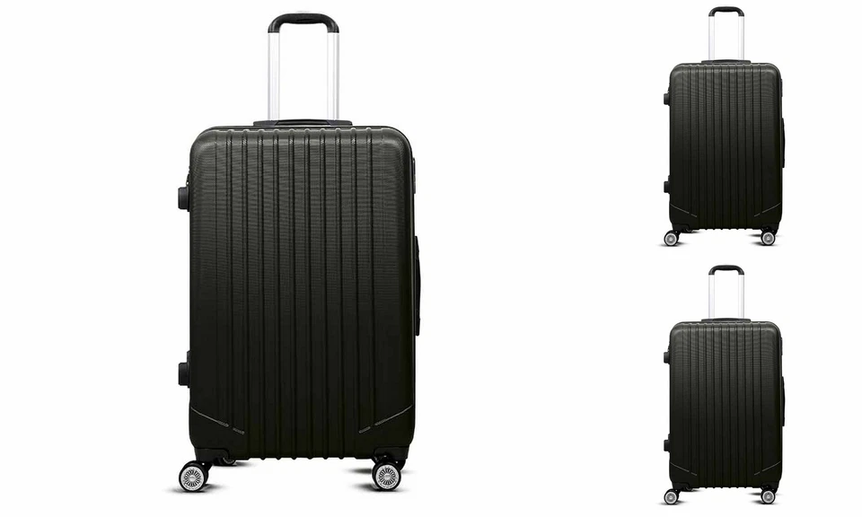Hartschalenkofferset Trolley Koffer 360 Grad Rollensystem Schwarz "travel" ABS - Bild 1 von 1