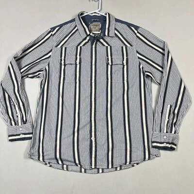 Guess Long Sleeve Vertical Stripe Cotton Collared Casual Shirt Mens XL - image 1 of 4