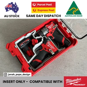 M12 Gen 3 Drill & Impact Insert for Milwaukee Packout Organiser (INSERTS ONLY) - Picture 1 of 5
