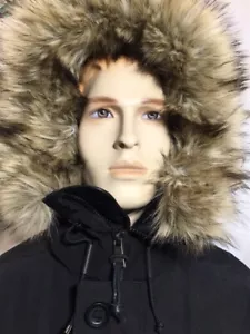 Polo da uomo nuova con etichette Ralph Lauren parka nero con finiture in pelliccia sintetica taglia XL - Foto 1 di 12