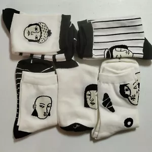 JOYCA & Co. 5 pares de calcetines de moda para mujer en blanco y negro talla única - Imagen 1 de 4