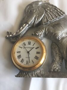 vintage elephant figurine watch,spoontiques,color silver,watch works,good condit