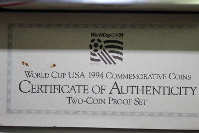1994-P/S US Mint World Cup Commemo 90% Silver $1 & Clad 50c PF No Box (NUM6843) - Image 1 of 3