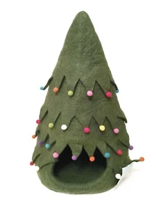 Nuevo Dharma Perro Karma Gato Navidad Árbol de Navidad Mascota Cueva Verde - Imagen 1 de 5