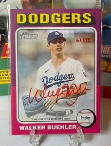 2024 Topps Heritage High Number Walker Buehler #ROA WB Red Ink Auto 61/175 - Bild 1 von 1