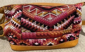 Aztec Tribal Boho Hippie Maya & Mali Bag Purse Cross Body W/Dust Cover Bag EUC - Picture 1 of 21