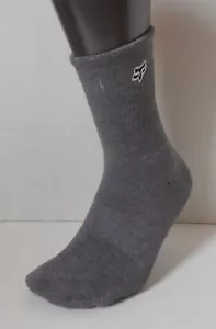 Fox Racing Core Crew Socks Men Heather Gray L/XL 10-13 One Pair - Picture 1 of 5