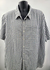 Mutual Weave Shirt Adult 4Xlt Tall Gray Blue Plaid Casual Outdoor Travel Men *