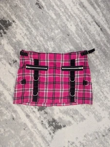 Tripp NYC Black Pink Plaid Vintage Y2K Mini Skirt - MEDIUM - Picture 1 of 7