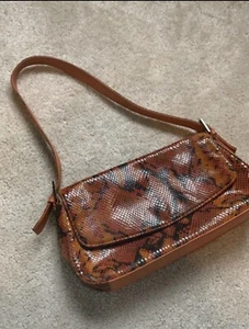 vintage snakeskin handbag baguette shoulder bag stylish fabulous condition - Picture 1 of 6