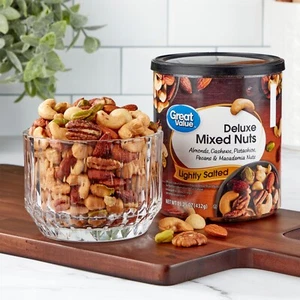 Great Value Lightly Salted, Deluxe Mixed Nuts, 15.25 oz - Picture 1 of 4