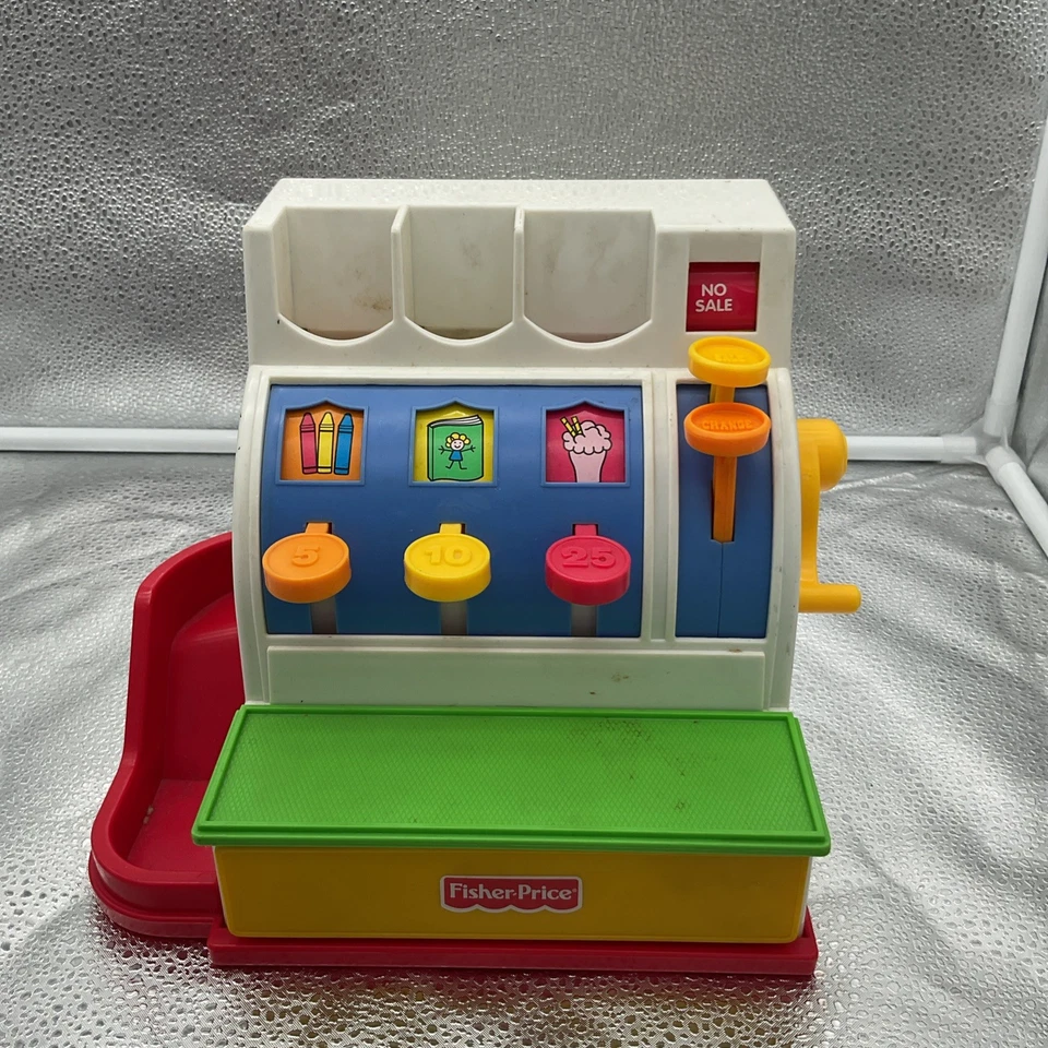 Vintage 1994 Fisher-Price Toy Cash Register Only No Coins Pretend Play Works - Image 1 of 4
