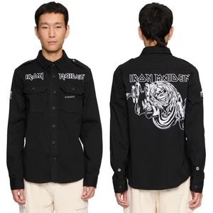 Brandit Iron Maiden Vintage Shirt Long Sleeve Eddy Men's Music New - Picture 1 of 14
