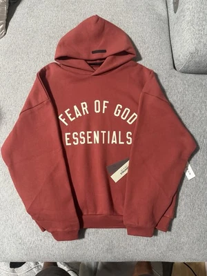 Essentials Fear Of God FW24 Crimson Hoodie XXS to XXL Authentic - Image 1 of 4
