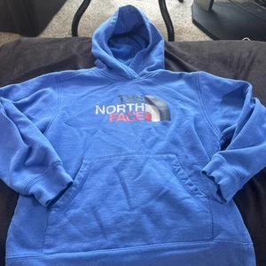 Boys Size Medium 8/10 The North Face Hoodie Blue - Picture 1 of 7