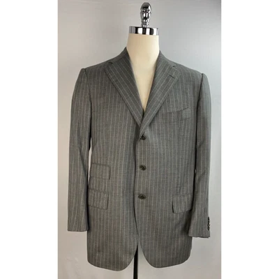 Chaqueta para hombre Cesare Attolini gris a medida 100 % cachemir IT 52, US 42R Foto 1 de 4