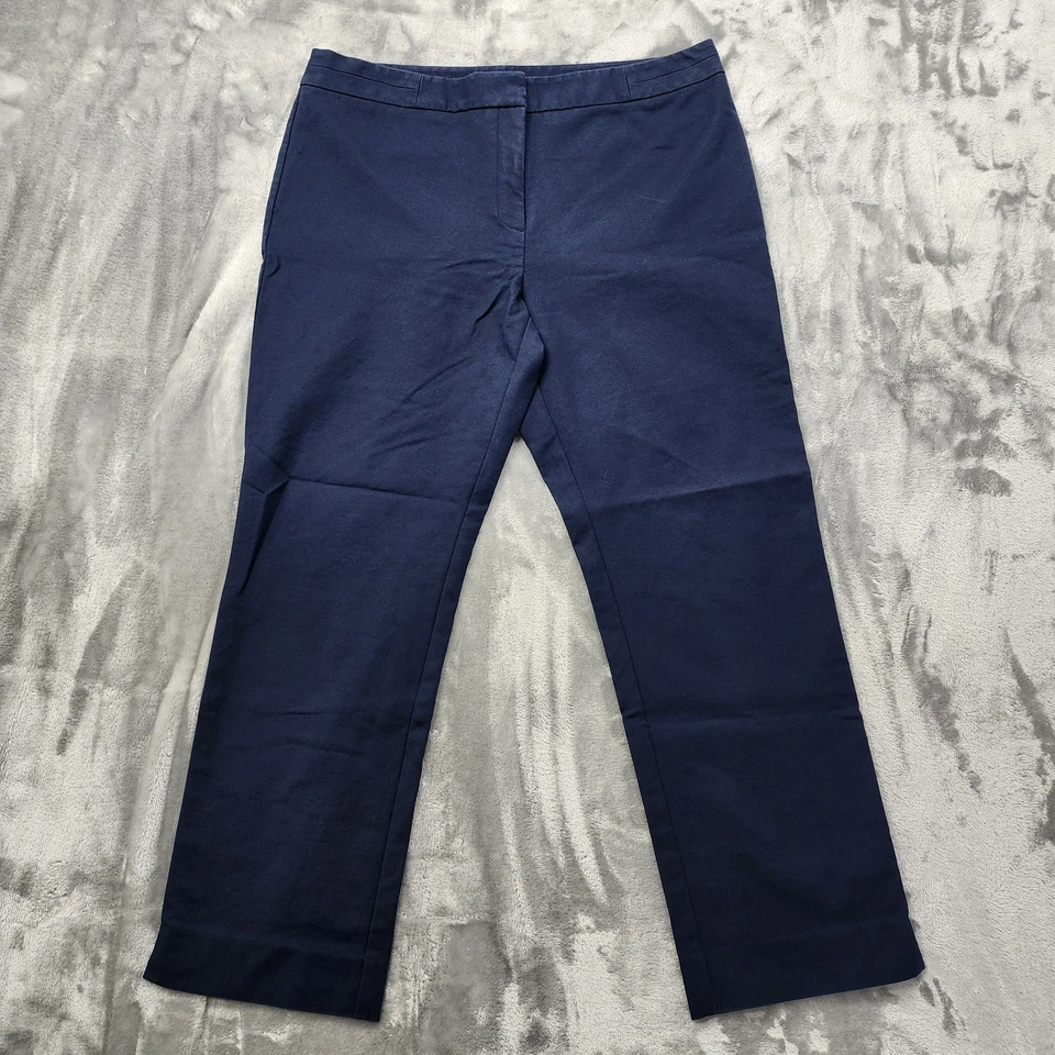 Pantalones Charter Club para mujer 12 azules ajustados tiro medio tobillo caqui algodón elástico Foto 1 de 4