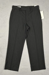 Y2K Perry Ellis Striped Dress Black Pants Slacks Size 34x30 - Picture 1 of 19