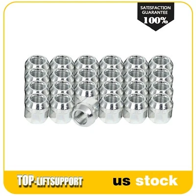 24 Lug Nuts Bulge Acorn 1/2"-20 Chrome Wheel Nut Set Fits Ford Mustang Ranger Foto 1 de 4