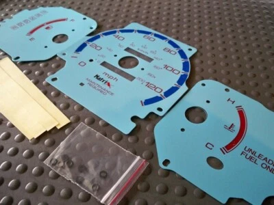 Cluster Blue Face Glow Through Gauges kit For 1996-2000 Honda Civic DX Automatic - Image 1 of 4