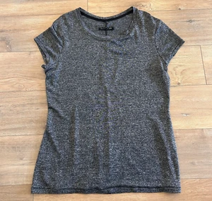 Rag & Bone Jean T-Shirt Women L Gray Heather Short Sleeve Semi Sheer Lightweight - Picture 1 of 9