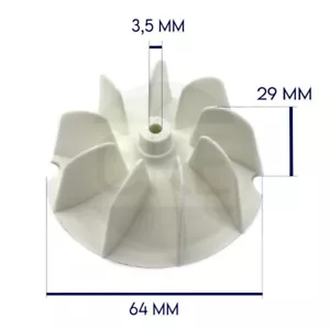 Ventola 64 mm Phon Fono Asciugacapelli con Foro Albero Motore 4 mm Universale - Foto 1 di 2