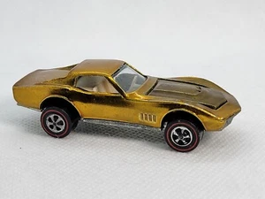 MATTEL HOT WHEELS REDLINE HONEY GOLD CUSTOM CORVETTE U.S. WHITE INT. SWEET CAR! - Picture 1 of 6