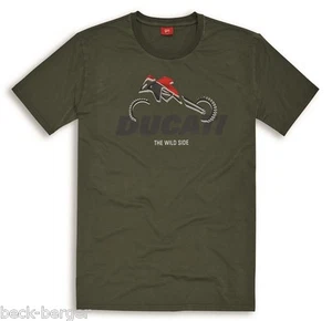 Ducati Graphic Art Multistrada Short Sleeve T-Shirt Olive New - Picture 1 of 1