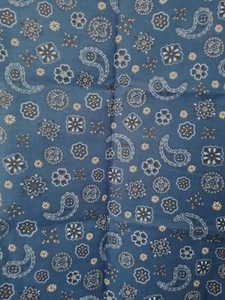 Timeless Treasures Blue Bandana Print Flannel fabric 1/2 Yard X 43" - Picture 1 of 3