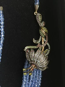 Heidi Daus Blue Floral Necklace - Picture 1 of 7